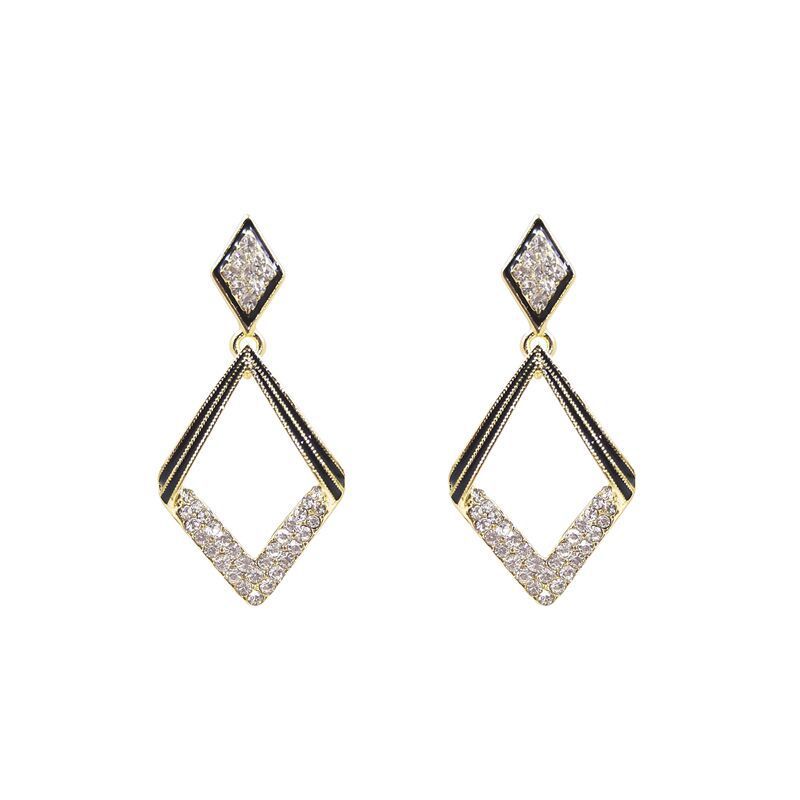 Square Crystal Drop Earring