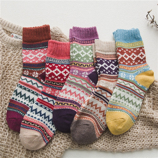 Winter Warm Wool Socks (5 pairs)