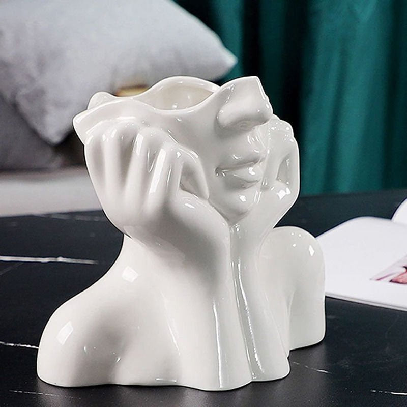 Face Shaped Ceramic Vase