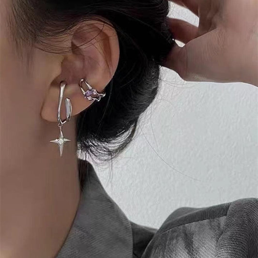 Metal Cross Clip ON Non Piercing Earrings