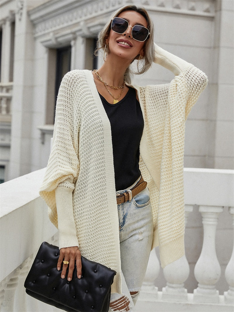 Long Loose Knit Commuter Cardigan