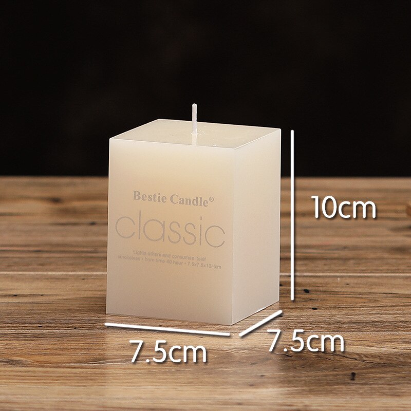 New year candles classic European-style ivory white candles Cuboid smokless candle wedding decorative household romantic candles