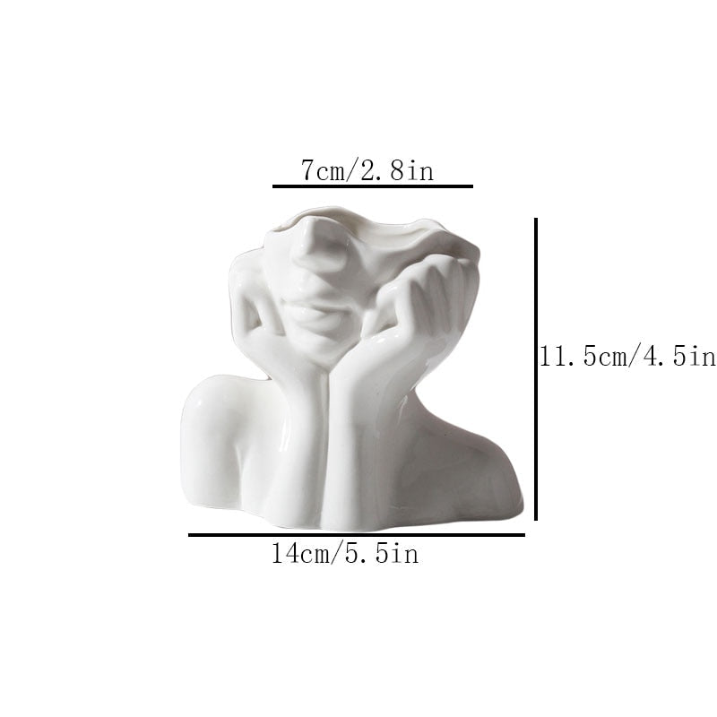 Face Shaped Ceramic Vase