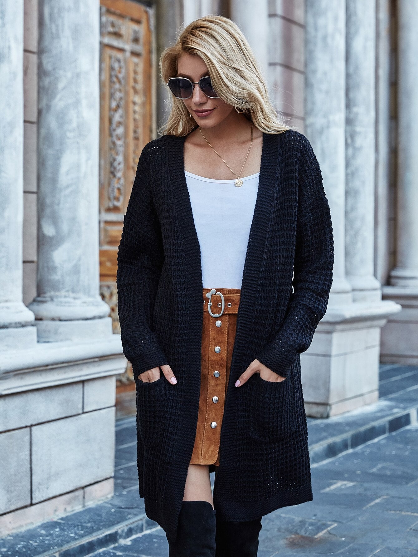 LLong Loose Knitted Cardigan