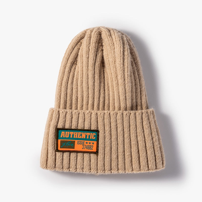 Unisex Soft Cashmere Beanie-Khaki