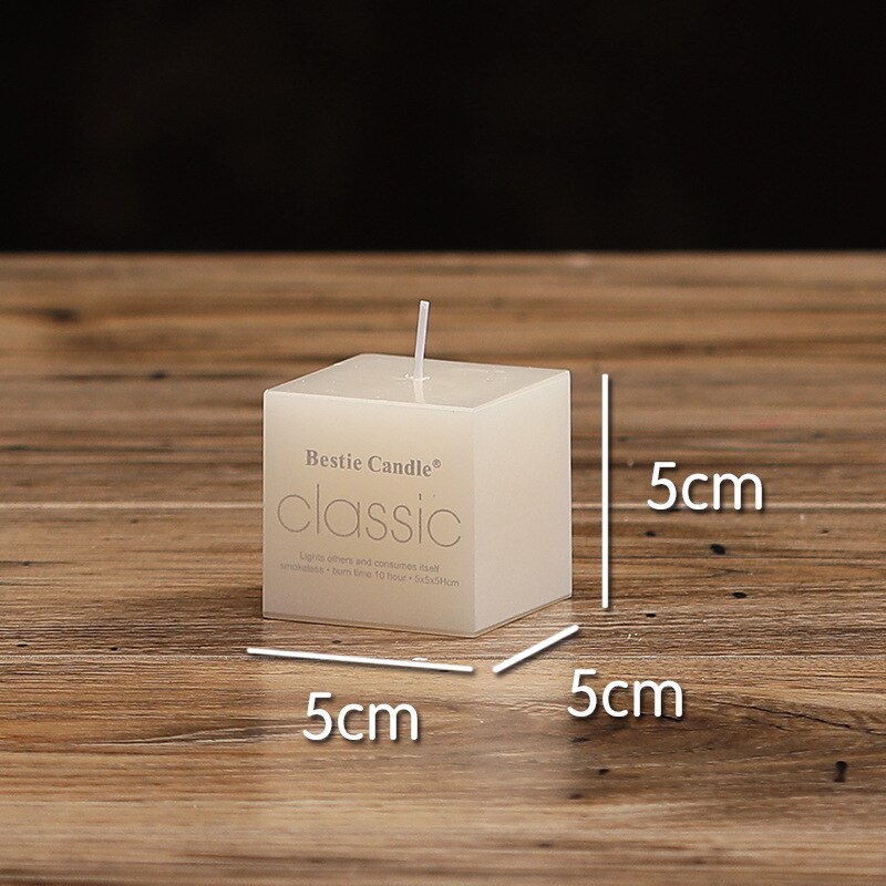 New year candles classic European-style ivory white candles Cuboid smokless candle wedding decorative household romantic candles