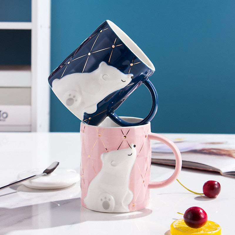 Cartoon Polar Bear Ceramic Mug