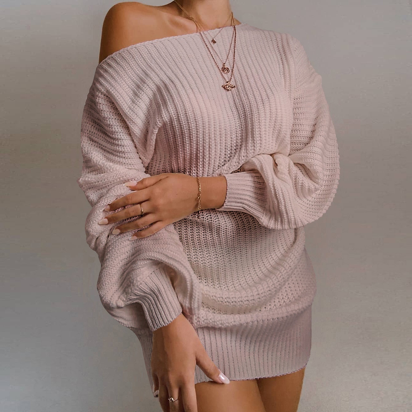 Casual Knitted Mini Dress