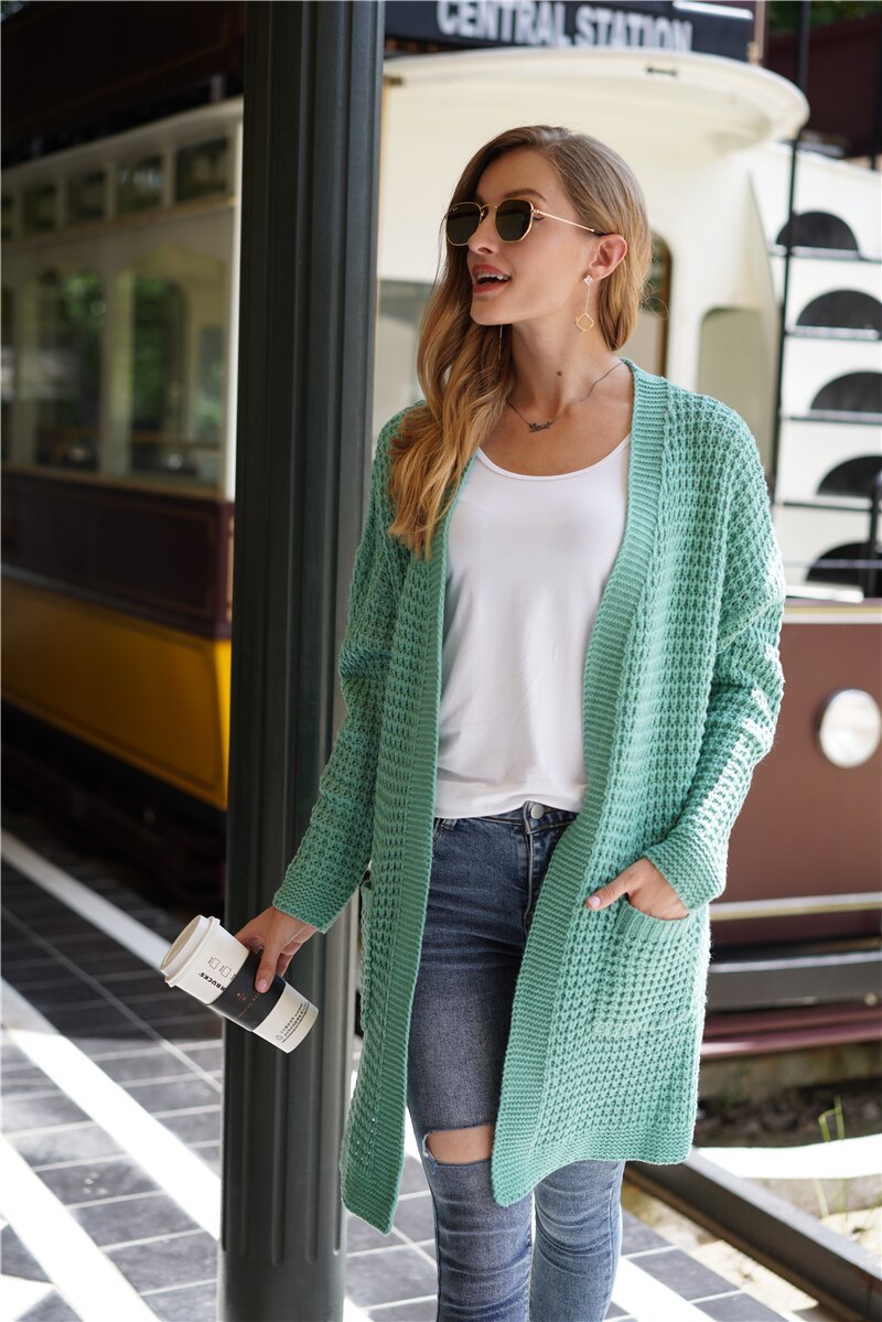 LLong Loose Knitted Cardigan