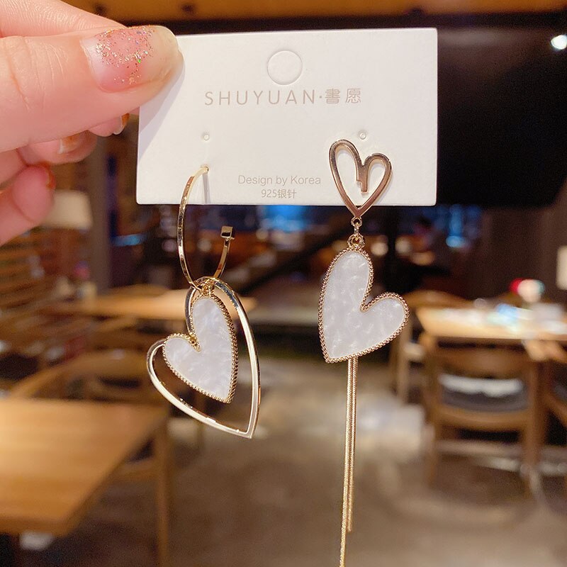 Sweet Big Heart Drop Earrings