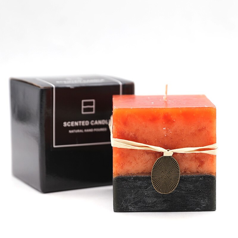 Nordic Light Luxury Retro square Aromatherapy Candle Romantic Proposal Scente Candle Decoration for home Wedding decor candles