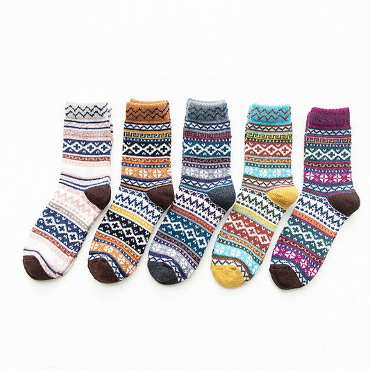 Warm Colorful Winter Socks (5 pairs)