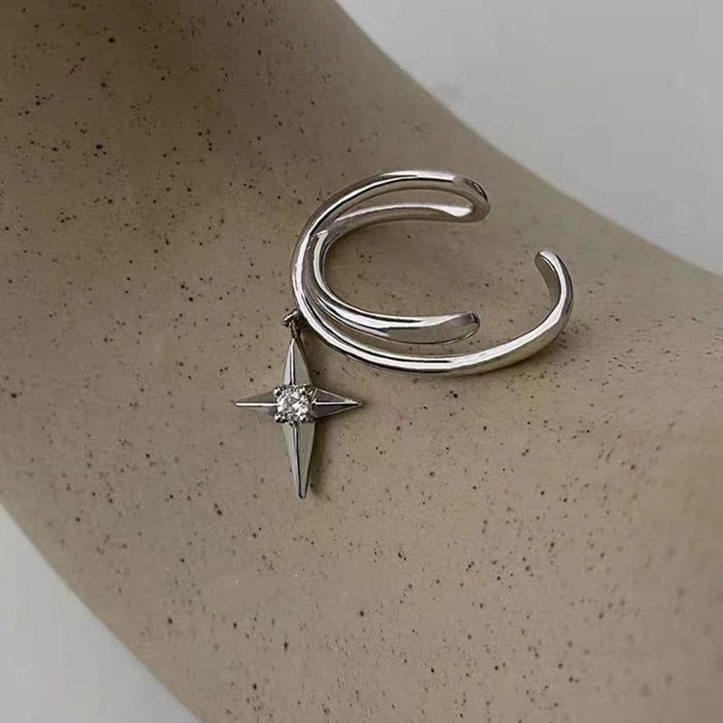 Metal Cross Clip ON Non Piercing Earrings