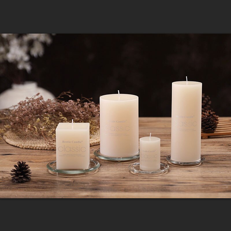 New year candles classic European-style ivory white candles Cuboid smokless candle wedding decorative household romantic candles