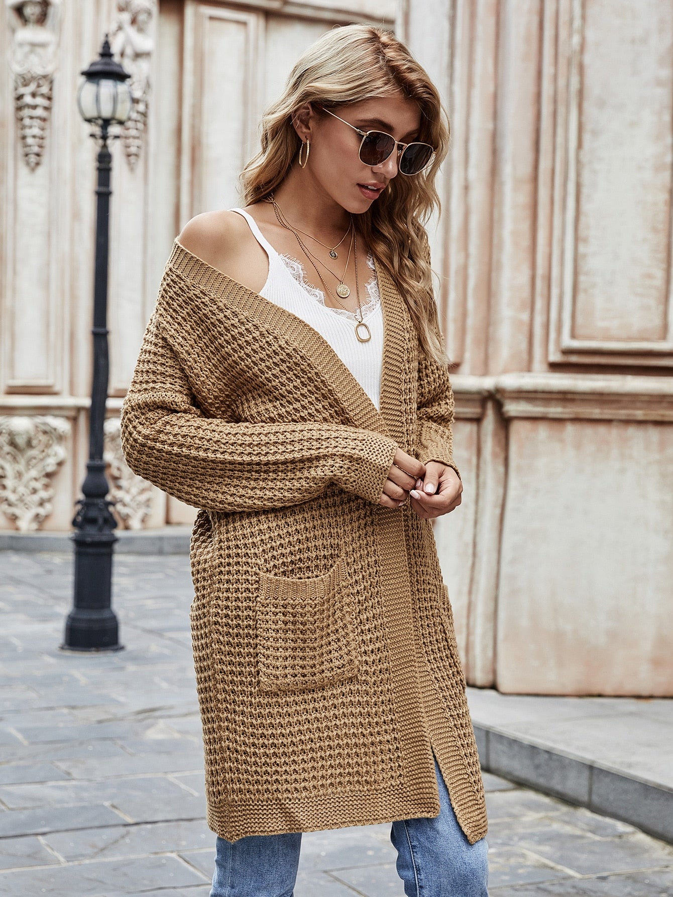 LLong Loose Knitted Cardigan