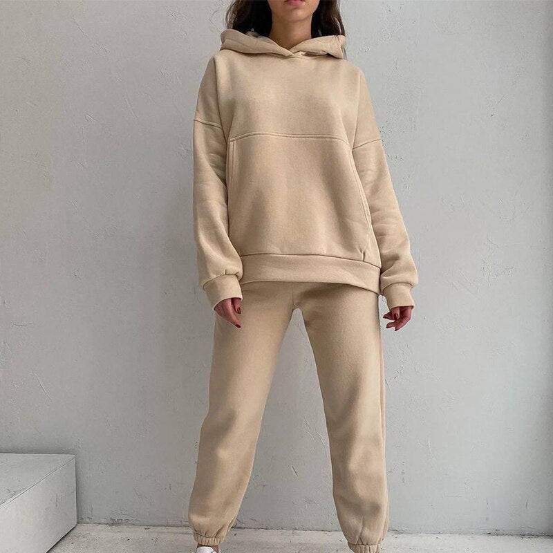 Hooded Pullover Sweatshirt And Pencil Pant Set