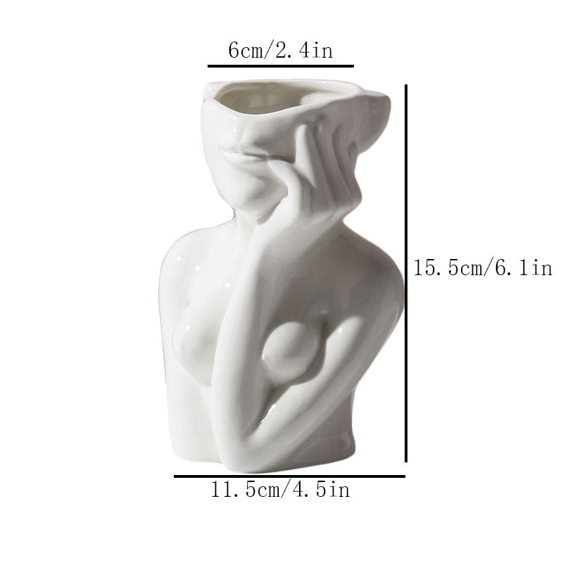 Face Shaped Ceramic Vase