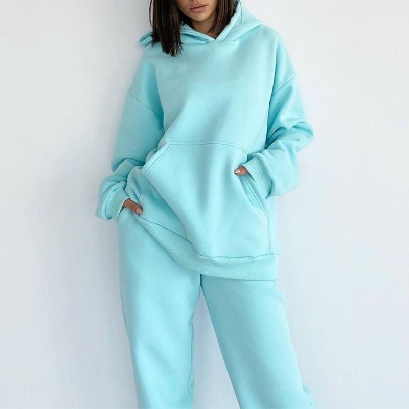 Hooded Pullover Sweatshirt And Pencil Pant Set