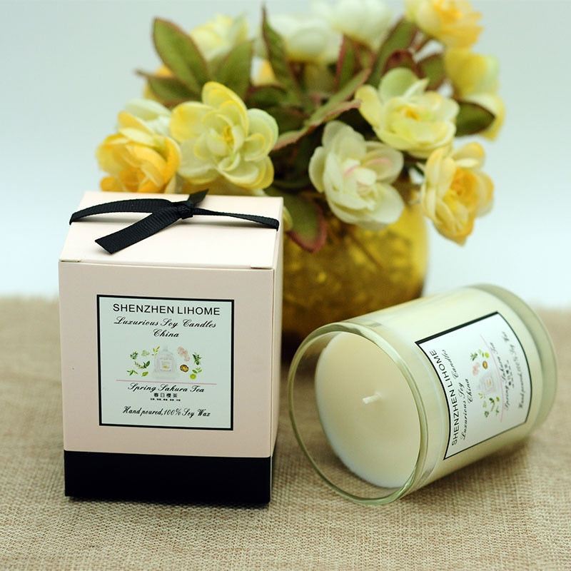 Mint and Vanilla Romantic Scented Candle