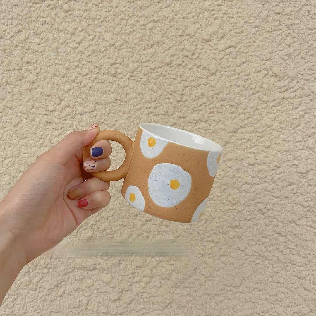 Hand-Painted Ceramic Breakfast Mug