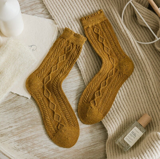 Warm Embroidered Socks