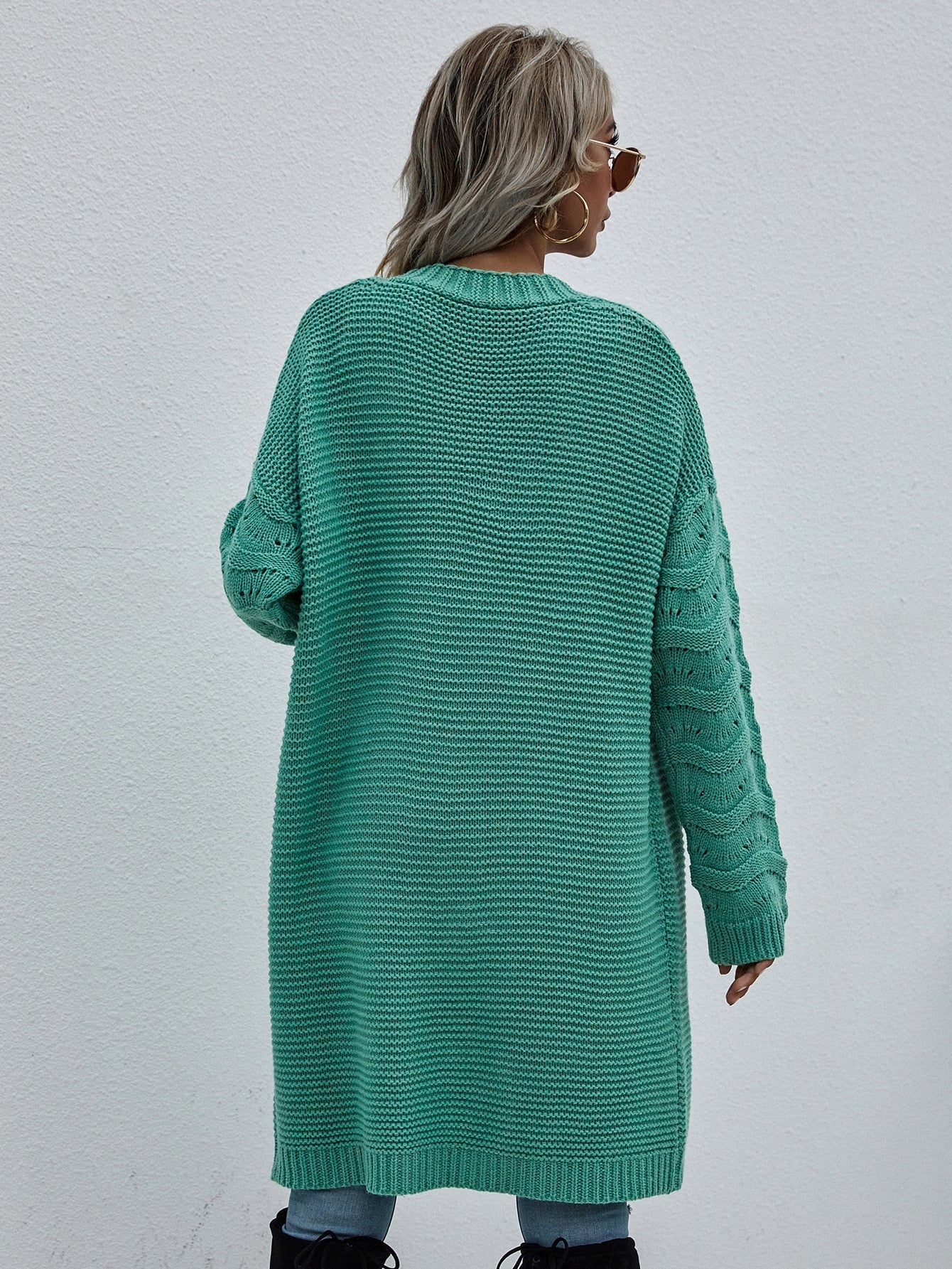 Long Loose Knit Commuter Cardigan