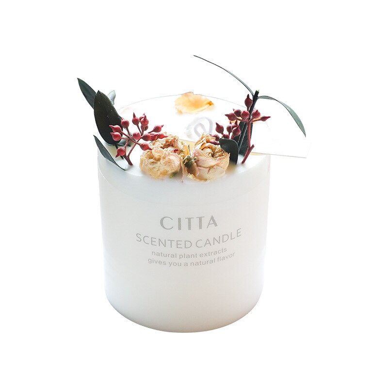 Nordic Smokeless Forest Plant Dried Flowers Candles for interior Romantic long-lasting Scented Candle Birthday Wedding Gifts ins