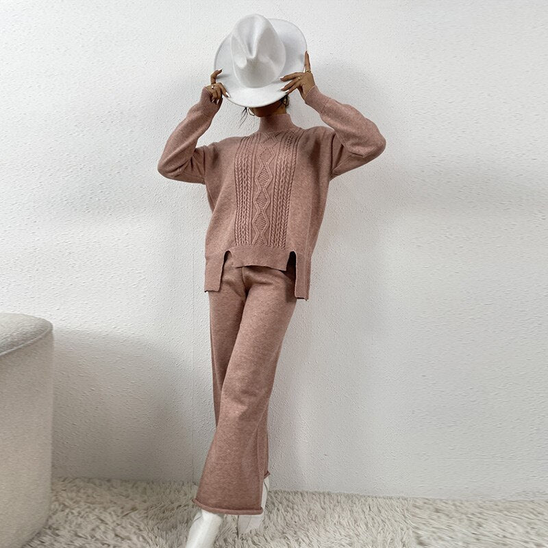 Winter Wide Knitted 2 Piece Set