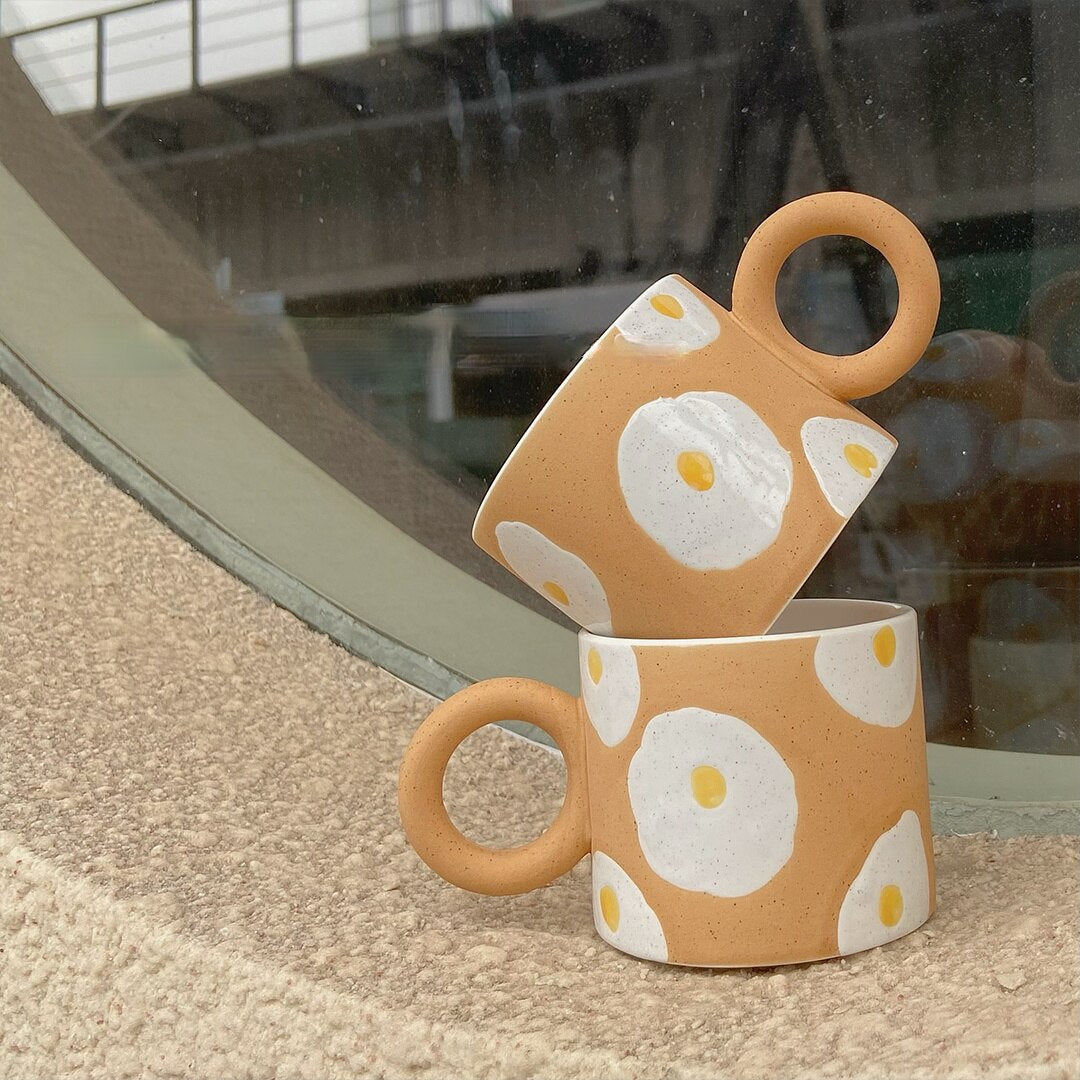 Hand-Painted Ceramic Breakfast Mug