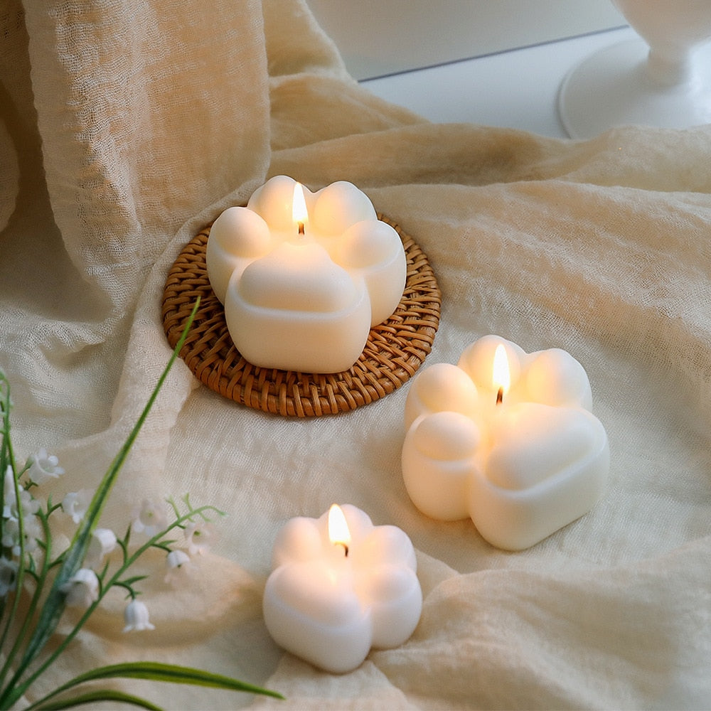 ins Aromatherapy candle creative Cat paw scented candles photo props diy home decorative candle for new year decoration house