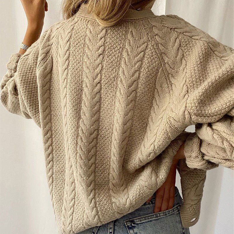 Casual Short Cardigan Knitted Long Sleeve V Neck