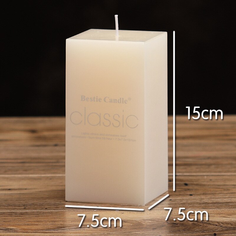 New year candles classic European-style ivory white candles Cuboid smokless candle wedding decorative household romantic candles