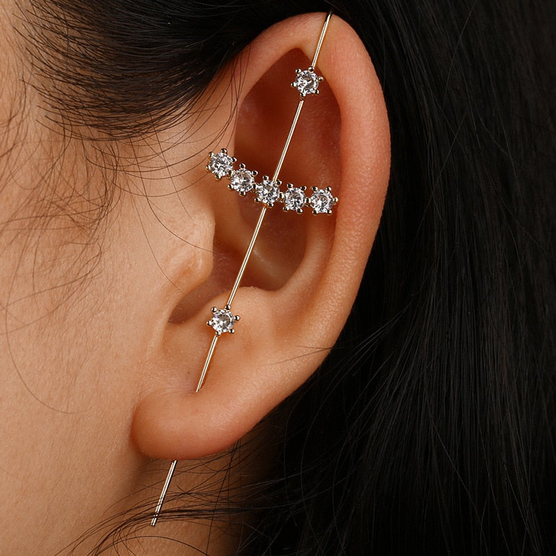 Hot Cubic Zirconia Crystal Stud Earrings