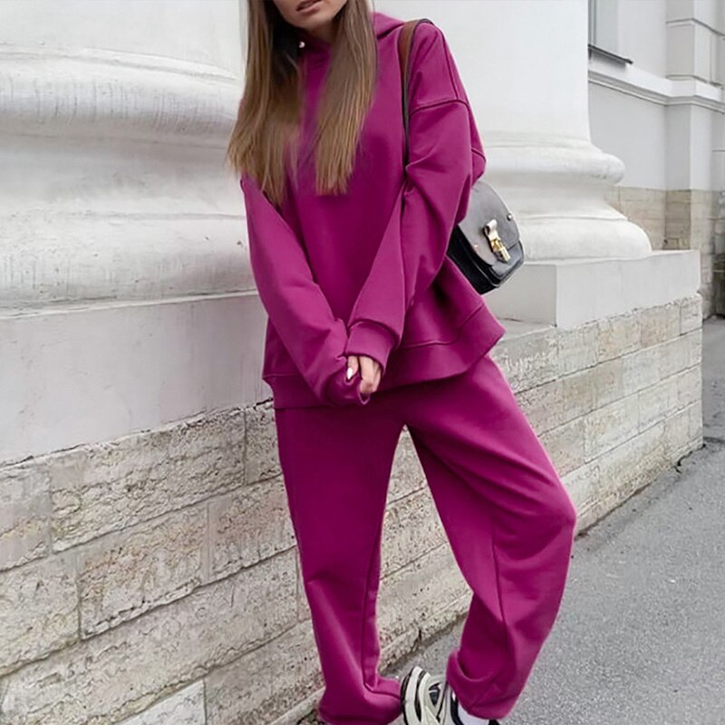 Warm Oversized Fleece Tracksuit 2 Piece Set