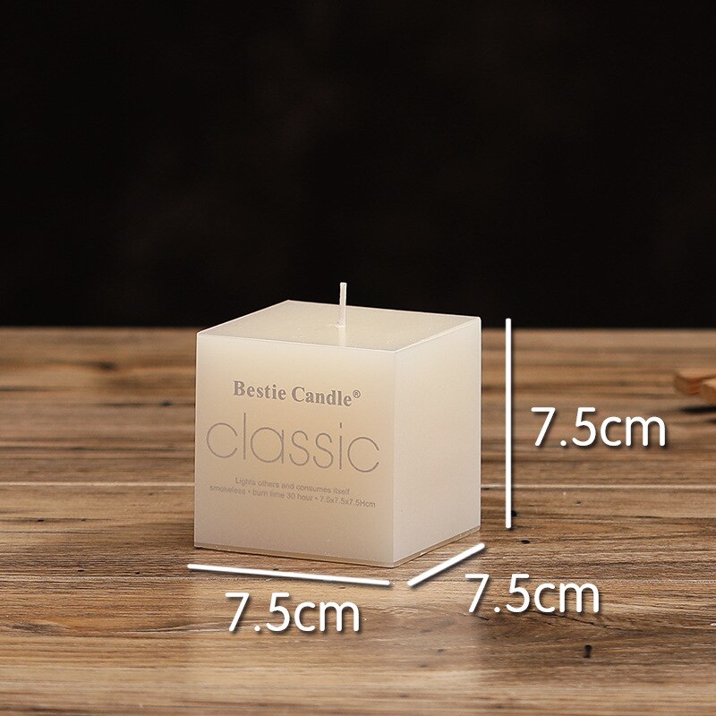 New year candles classic European-style ivory white candles Cuboid smokless candle wedding decorative household romantic candles