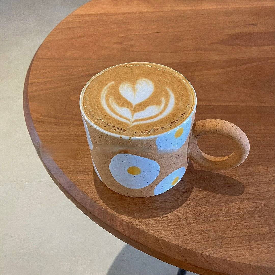 Hand-Painted Ceramic Breakfast Mug