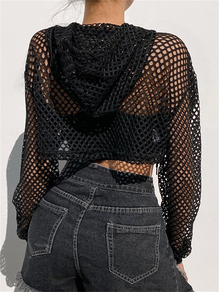 Hooded  Knitted Crop Top