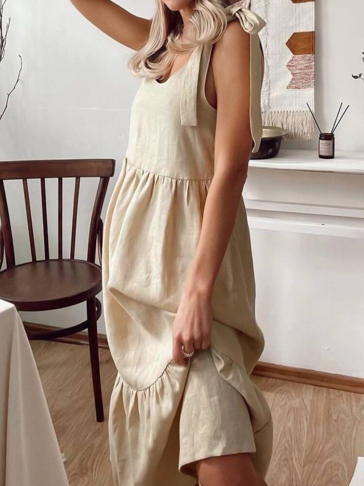 Loose O-Neck Sleeveless Night Dress