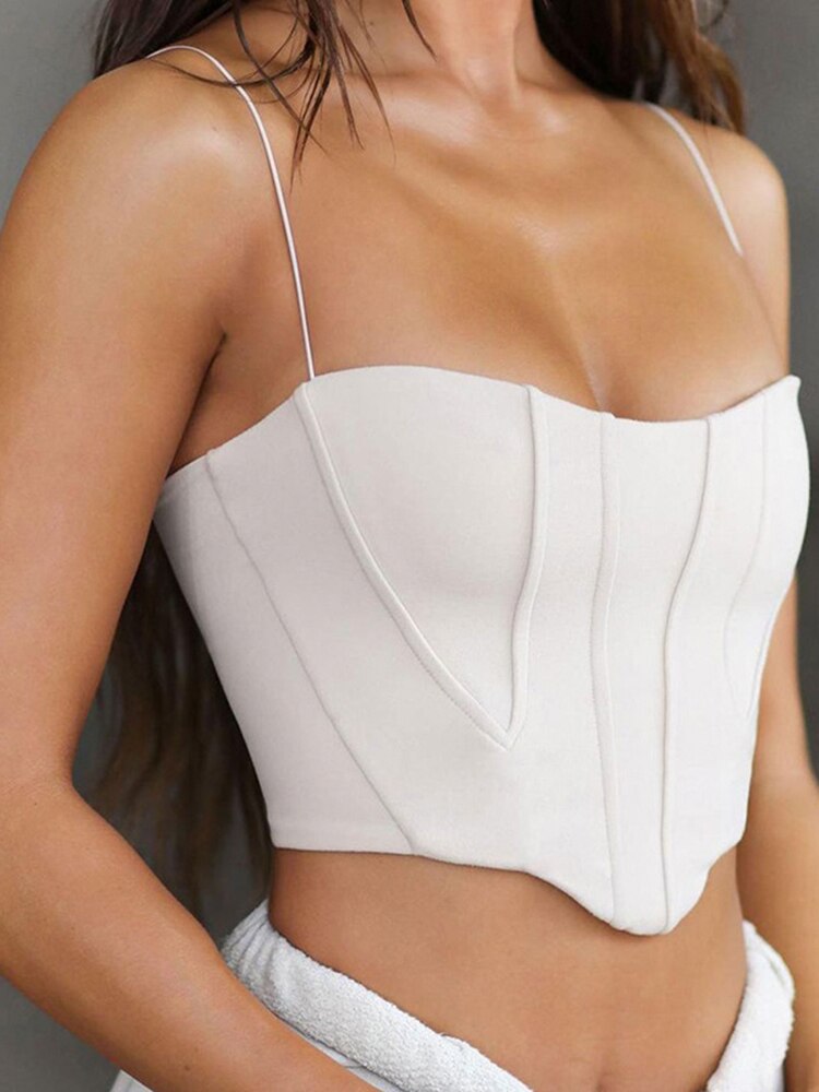 Cream Mesh Rushed Corset