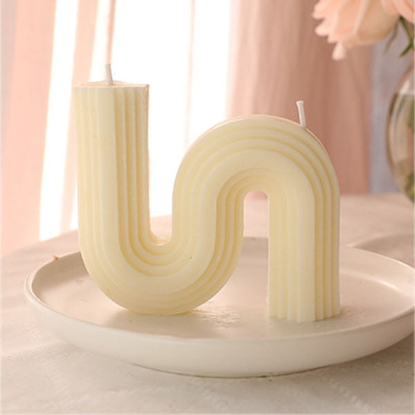 Wholesale Home decorative candle U-Shaped geometric scented candles Ins popular rainbow bridge room decor aroma candles decor