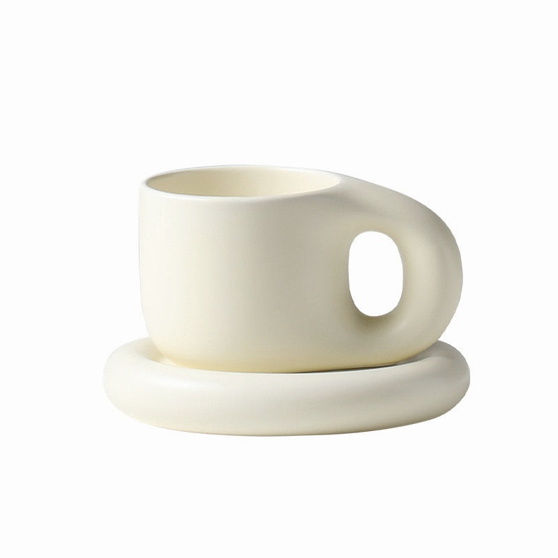 Ceramic Mug with Saucer Coffee