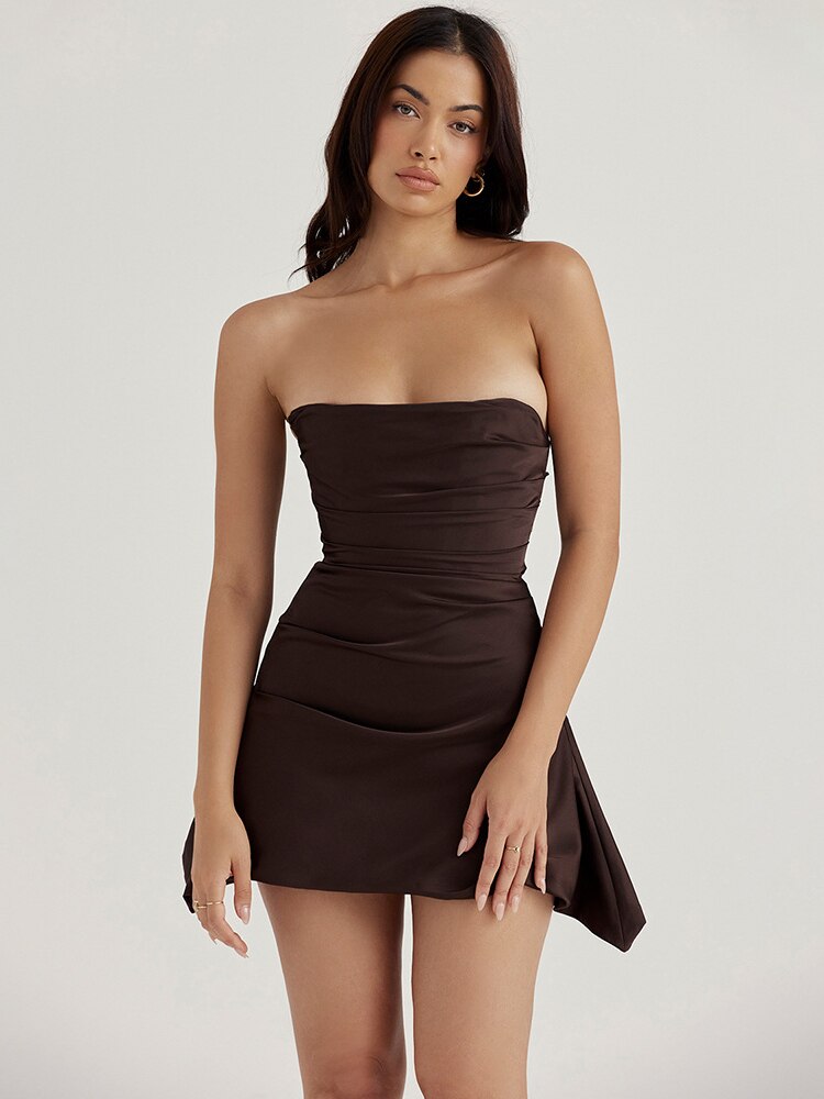 Strapless Draped Corset Dress