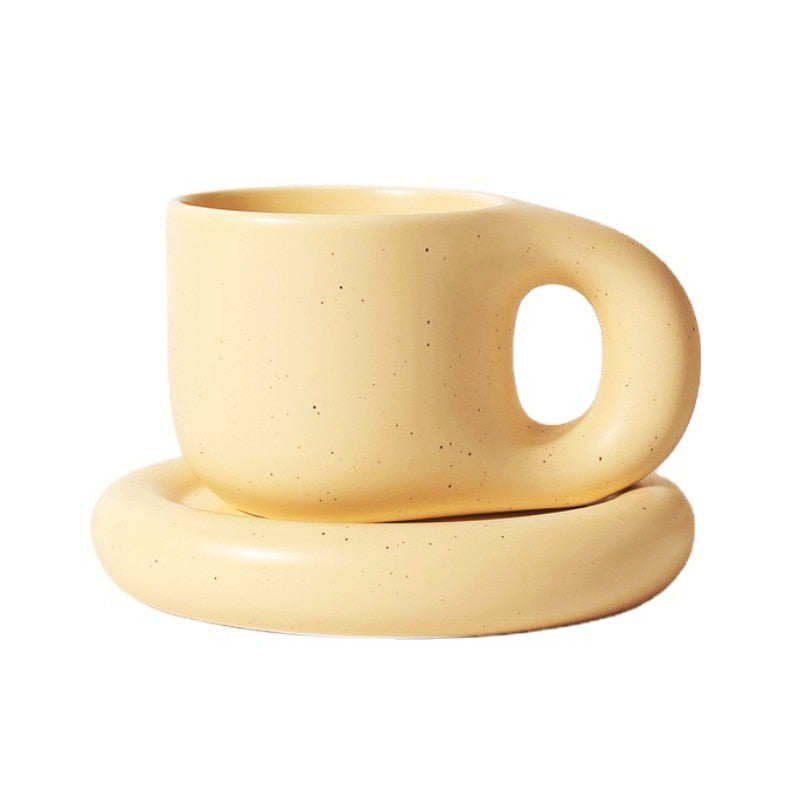 Ceramic Mug with Saucer Coffee