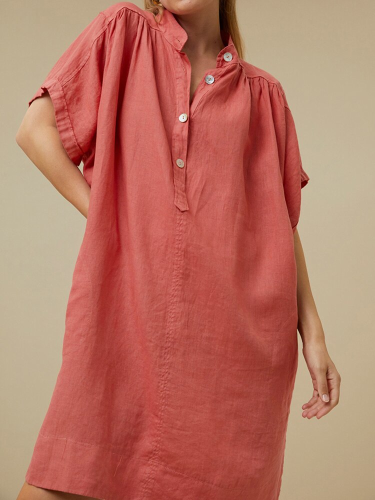 Red Cotton Summer Night Dress