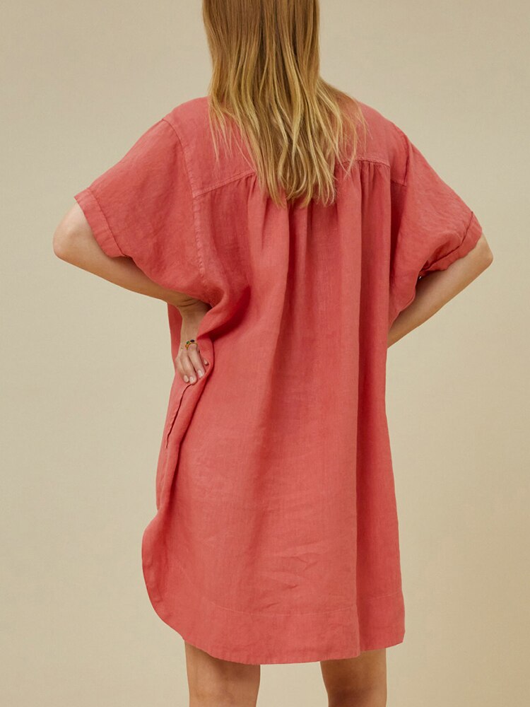 Red Cotton Summer Night Dress