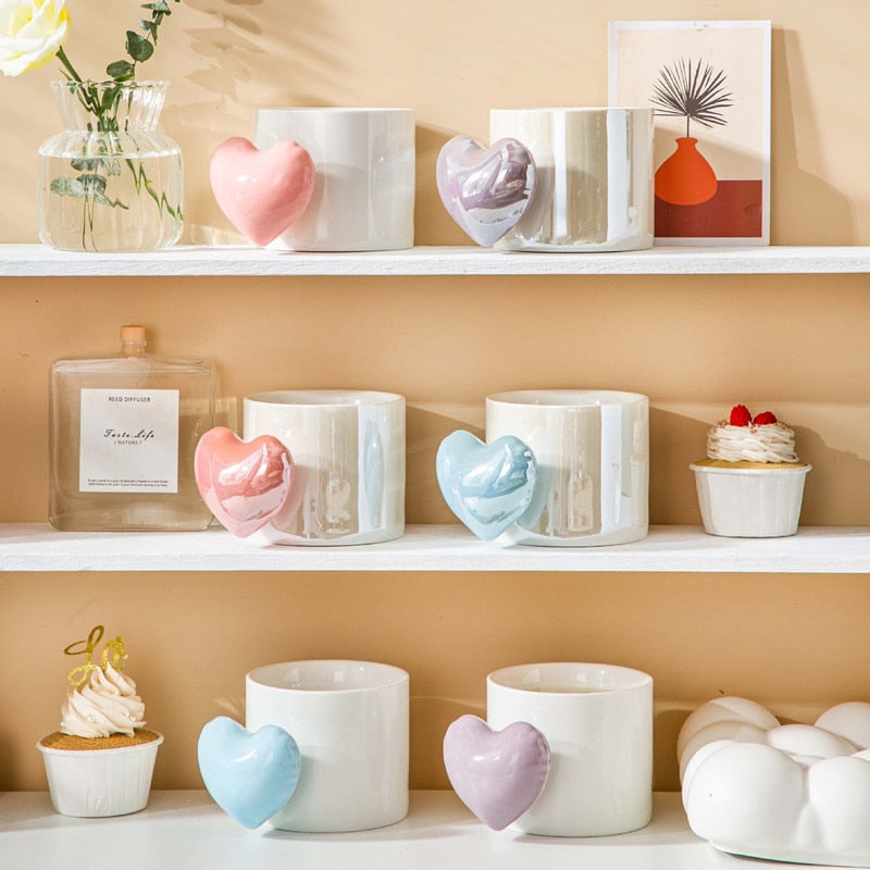 Heart-shaped Ceramic Tea Cup