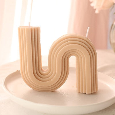 Wholesale Home decorative candle U-Shaped geometric scented candles Ins popular rainbow bridge room decor aroma candles decor