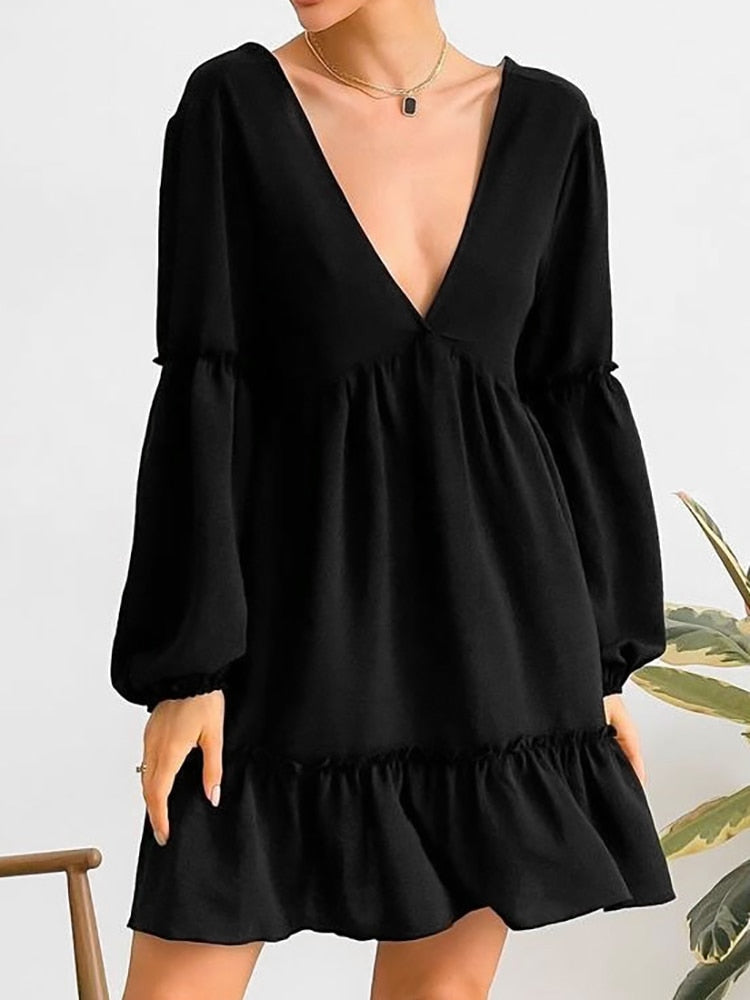 Backless Peplum Night Dress