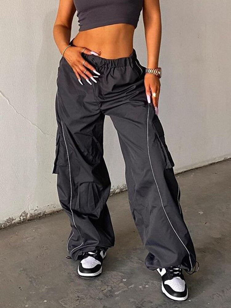 Low Waist Stripe Loose Baggy Pants