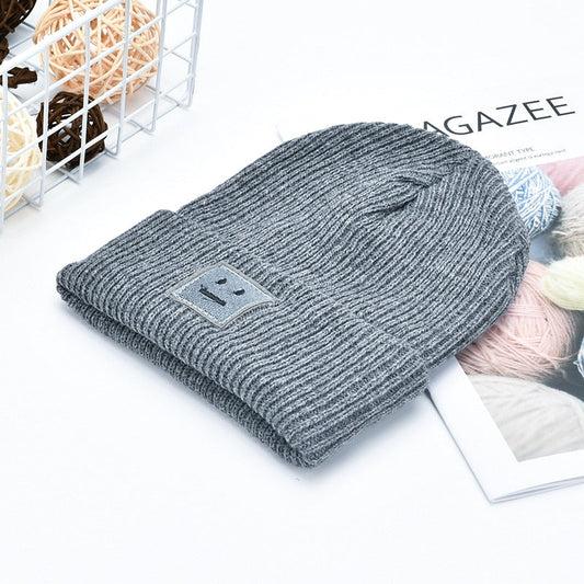 Unisex Embroidered Winter Beanie-Grey